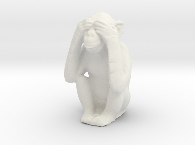 Printle Animal Chimpanze 01 - 1/24 in White Natural Versatile Plastic