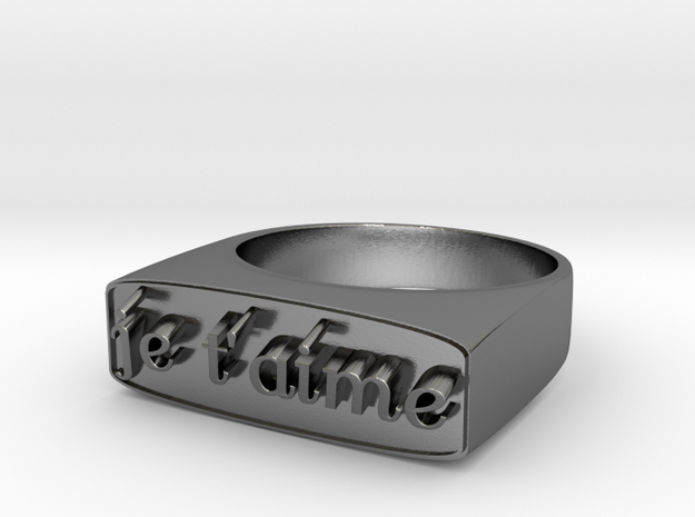 RING   " Je t'aime "   U.S Size  9 in Polished Silver
