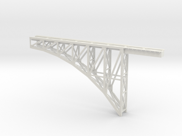 Crooked River Bridge Z scale (half bridge) in White Natural Versatile Plastic