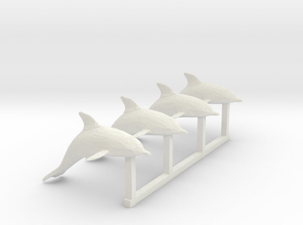 G Scale Dolphins H in White Natural Versatile Plastic