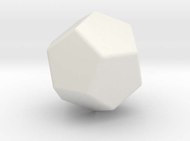 Blank D12 in White Natural Versatile Plastic: Small