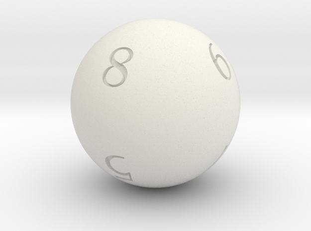 Sphere D8 in White Natural Versatile Plastic