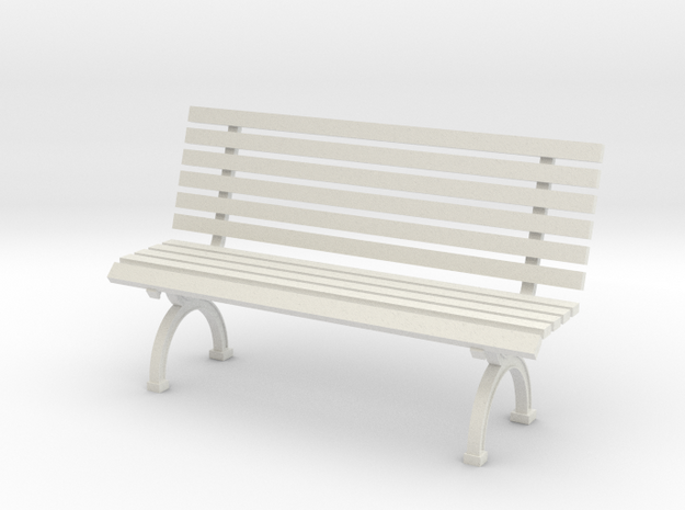 Modern Bench 43_1 Scale in White Natural Versatile Plastic