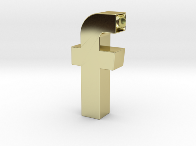 Facebook Logo Inspired Pipe  in 18k Gold Plated Brass