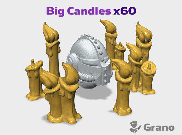 Assorted Big Candles: Grano in Tan Fine Detail Plastic: Small