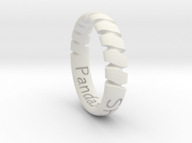 Spine - pattern ring in White Natural Versatile Plastic: 7 / 54