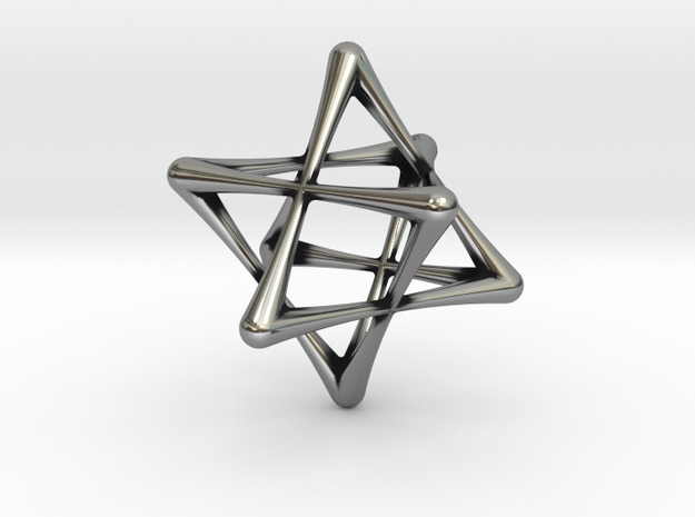 DOUBLE TETRAHEDRON STAR in Antique Silver