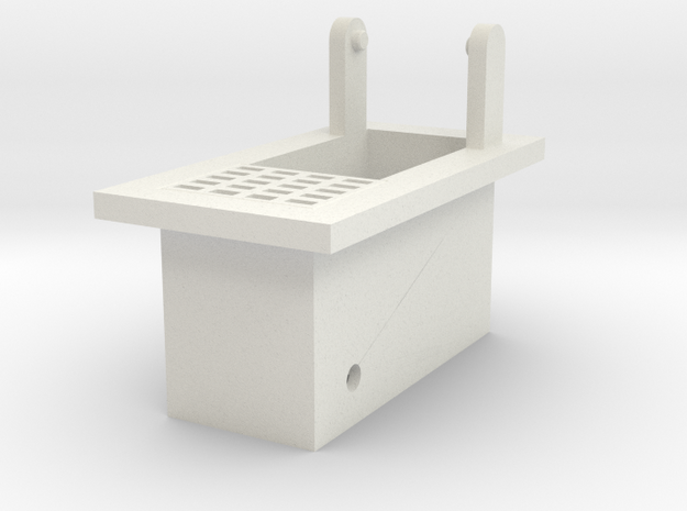 Bucket Elevator Base with Grate in White Natural Versatile Plastic