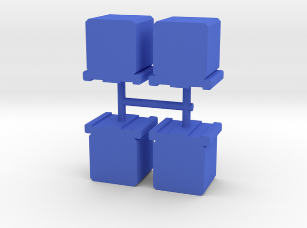 meeple crate token, 4-set in Blue Processed Versatile Plastic