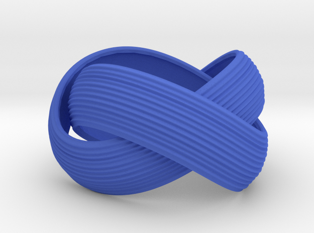 Double Swing Grooved Ring in Blue Processed Versatile Plastic