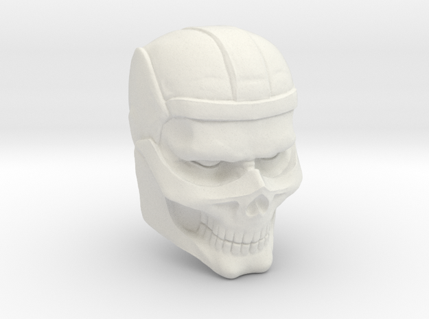Skull Ninja Head (Motu origins compatible) in White Natural Versatile Plastic