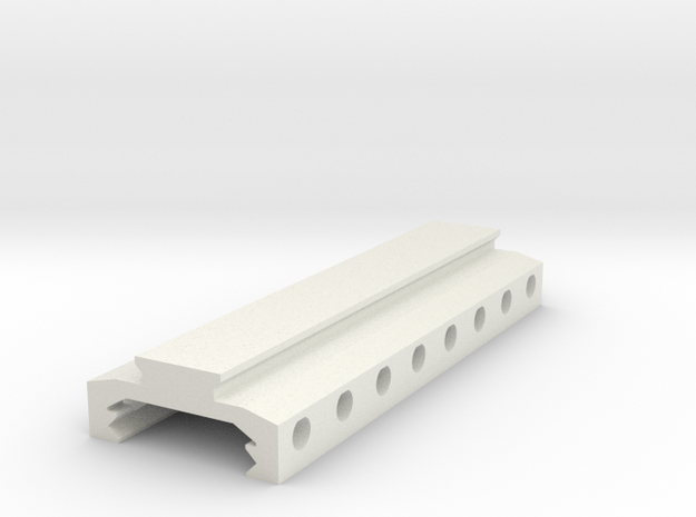 Picatinny Rail to Dovetail Rail Adapter (8 Slots) in White Natural Versatile Plastic