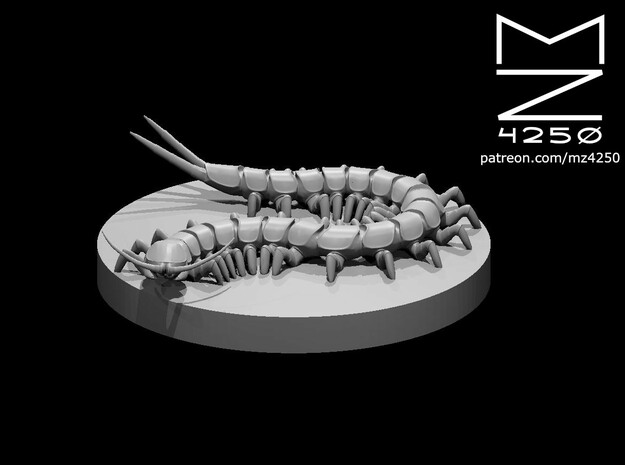 Giant Centipede in White Natural Versatile Plastic