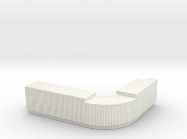 Curved Bar Counter 1/35 in White Natural Versatile Plastic