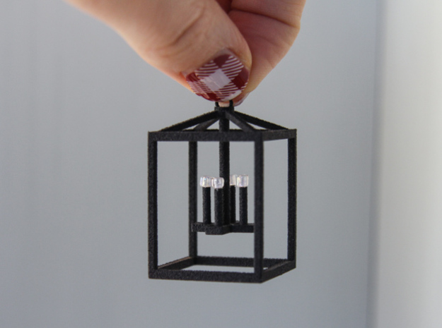 Hanging Lantern (4 candles) in Tan Fine Detail Plastic