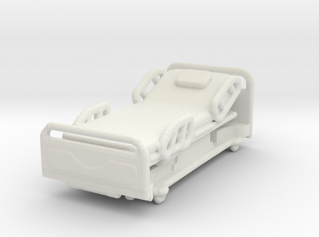 Modern Hospital Bed 1/64 in White Natural Versatile Plastic
