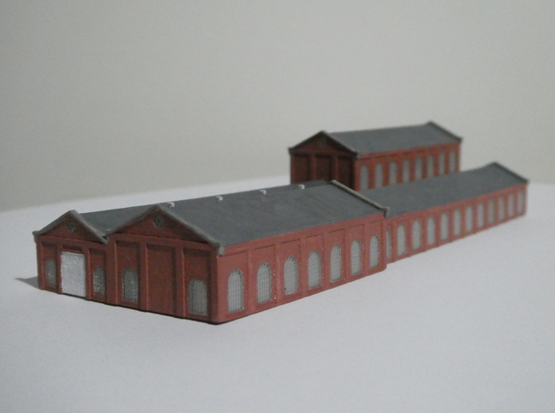 T Gauge - 1:450 Scale Railway Workshops Building in Smooth Fine Detail Plastic