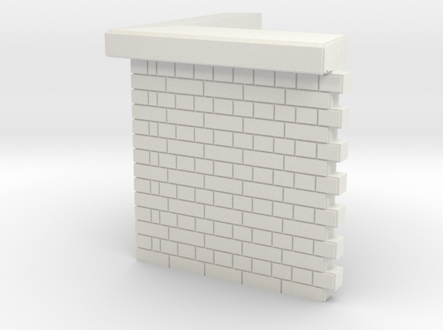 VR Brick Platform Trackside LH Corner 1:87 Scale in White Natural Versatile Plastic