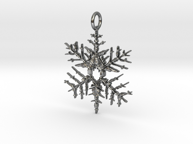 Great Intelligence Snowflake Pendant in Polished Silver