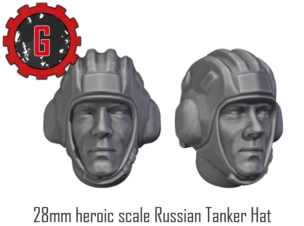 28mm Heroic Scale Russian Tanker hat in Tan Fine Detail Plastic: Small