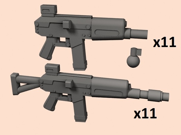 28mm A-300 A-301 assault rifles in Tan Fine Detail Plastic