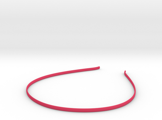 Headband Smooth - 4mm height - 1.5mm Thick in Pink Processed Versatile Plastic