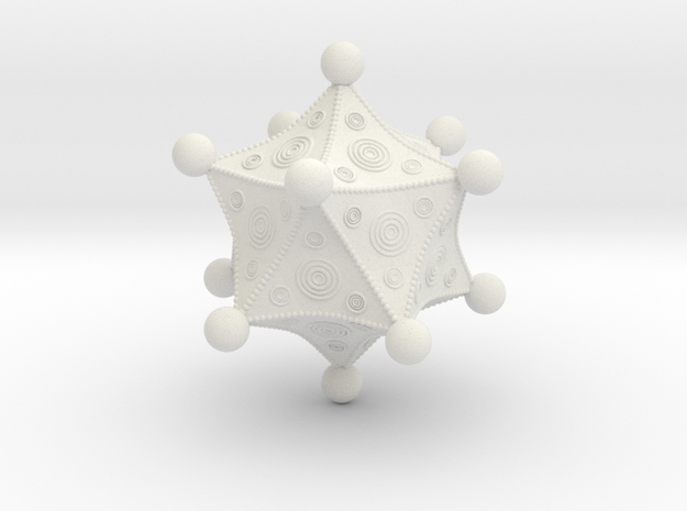 Roman Icosahedron in White Natural Versatile Plastic