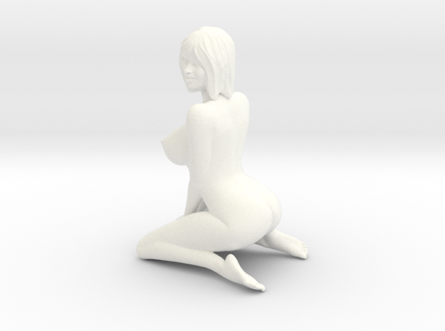 Nude Kneeling Woman 2 in White Processed Versatile Plastic