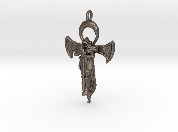 The Knights Ankh - Sahjaza in Polished Bronzed-Silver Steel