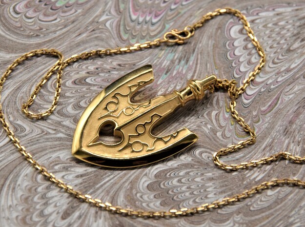 Sacred Arrow Pendant in 14k Gold Plated Brass