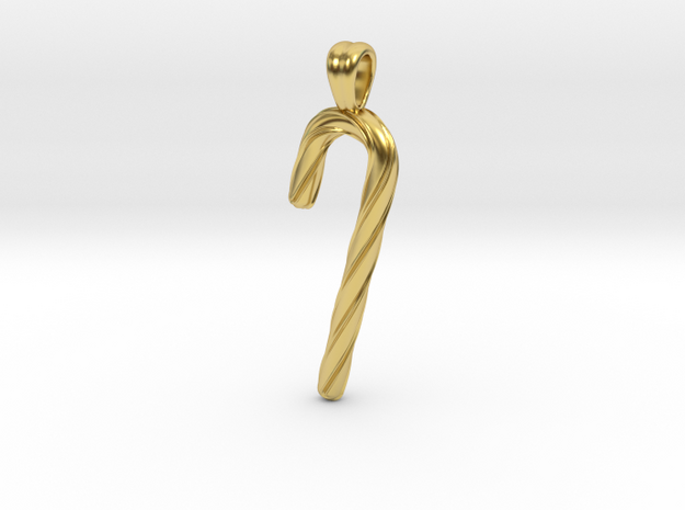 Candy cane [pendant] in Polished Brass