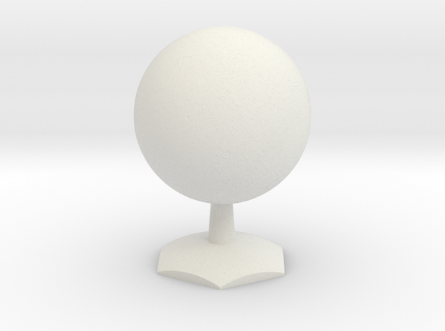 The Moon (Luna) on Hex Stand in White Natural Versatile Plastic
