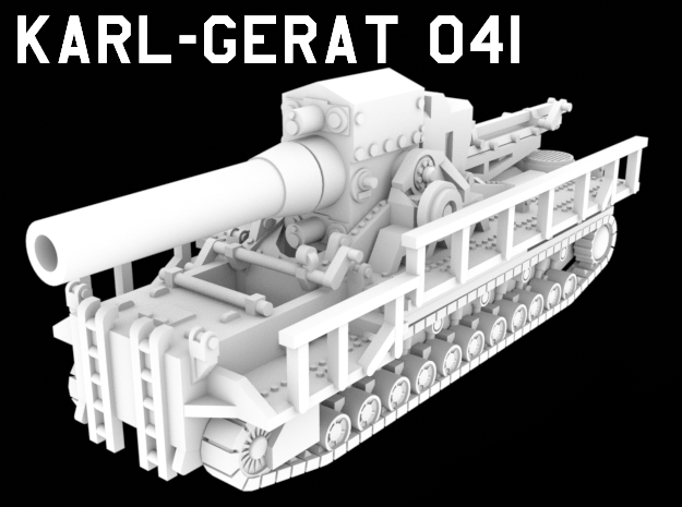 1:43 Scale Karl-Gerät 041 in White Natural Versatile Plastic: 1:43