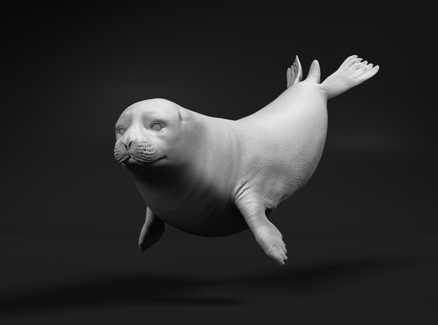 Ringed Seal 1:9 Swimming in White Natural Versatile Plastic