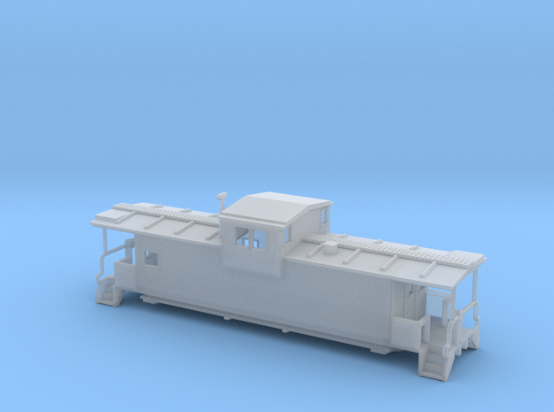 Illinois Central Gulf Caboose - Nscale in Smooth Fine Detail Plastic