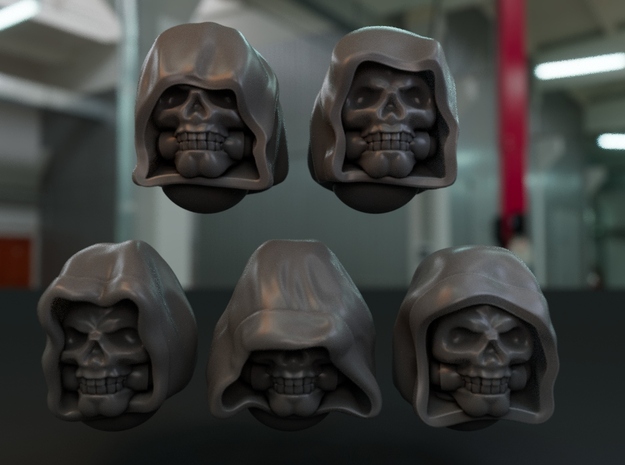 10-20x Hooded Skull heads for Dark Angels in Smooth Fine Detail Plastic: Medium