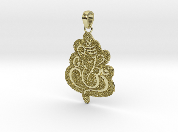 Ganesha with Om Pendant in 18K Yellow Gold