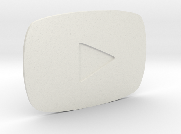 Youtube Play Button Gold in White Natural Versatile Plastic