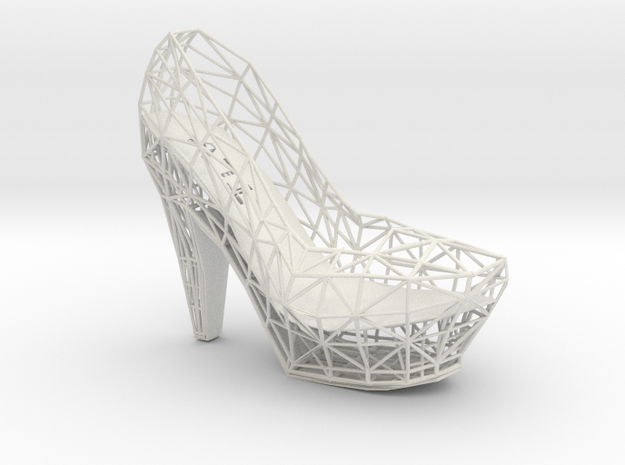 Right Wireframe High Heel in White Natural Versatile Plastic