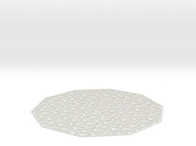Pentagonal Tiling (medium) - Decagon shape in White Natural Versatile Plastic