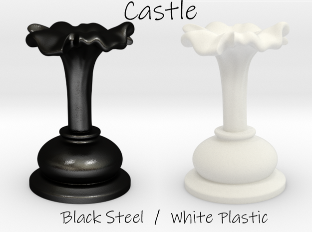 Chess |Mushrooms| Castle in White Natural Versatile Plastic