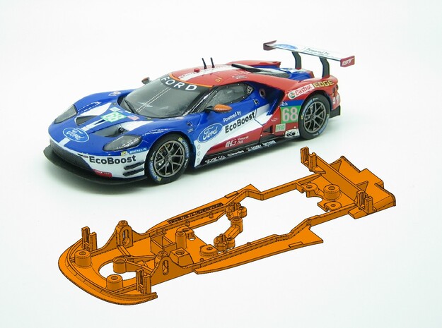 PSCA00703 Chassis Carrera Ford GT GTE in White Natural Versatile Plastic
