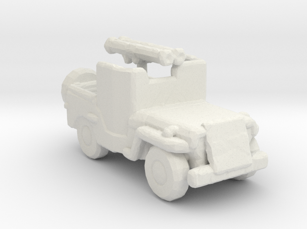 Gun Jeep V1 White Plastic 1:160 scale in White Natural Versatile Plastic