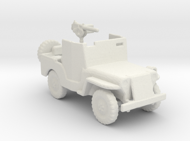 Gun Jeep V2 White Plastic 1:160 scale in White Natural Versatile Plastic