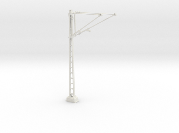 Catenary mast with 2 arms, 95 & 120 mm left (1:32) in White Natural Versatile Plastic