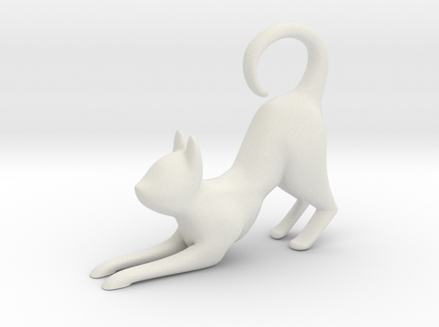 cat shaped pendant in White Natural Versatile Plastic