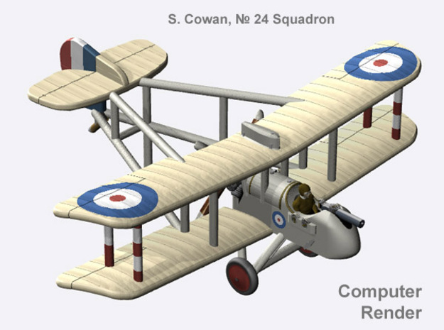 Sidney Cowan Airco D.H.2 (full color) in Natural Full Color Nylon 12 (MJF)