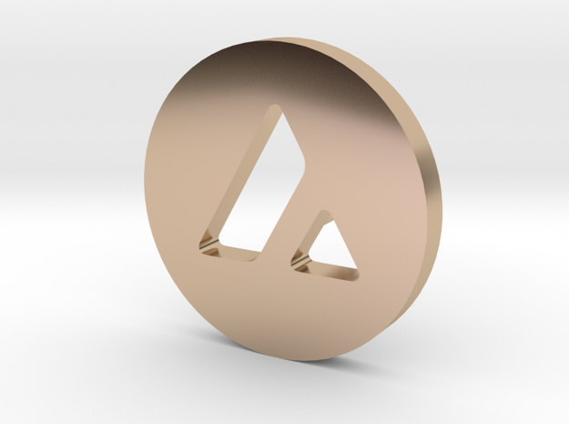 Avalanche Logo AVAX Crypto Currency Lapel Pin in 14k Rose Gold Plated Brass