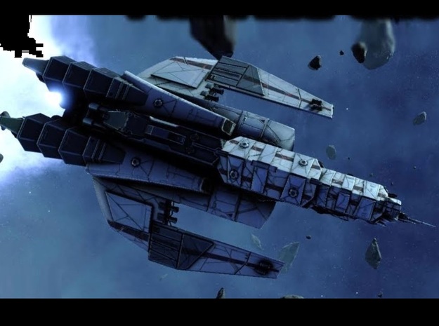 Nemesis Cylon corvette / Battlestar Galactica in Tan Fine Detail Plastic