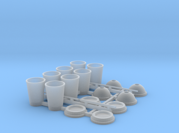 Coffee Cups Small in 1/12 scale in Smooth Fine Detail Plastic